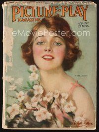 2h100 PICTURE PLAY magazine April 1920 art of pretty Helen Chadwick with flowers by Haskell Coffin!