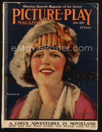 2h106 PICTURE PLAY magazine February 1921 smiling artwork portrait of Bebe Daniels by S. Knox!