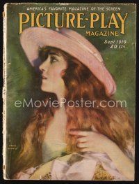 2h096 PICTURE PLAY magazine September 1919 artwork of pretty Madge Kennedy by Haskell Coffin!