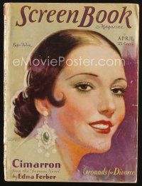 2h137 SCREEN BOOK magazine April 1931 artwork portrait of sexy Lupe Velez by Soare!