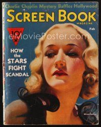 2h138 SCREEN BOOK magazine February 1934 portrait of sexy Miriam Hopkins by John Ralston Clarke!