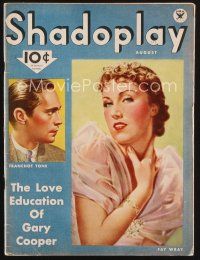 2h140 SHADOPLAY magazine August 1934 great portraits of Franchot Tone & sexy Fay Wray!