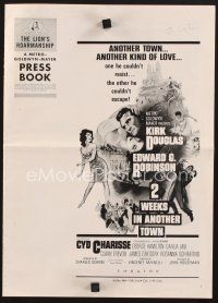 2h145 2 WEEKS IN ANOTHER TOWN pressbook '62 cool art of Kirk Douglas & sexy Cyd Charisse!