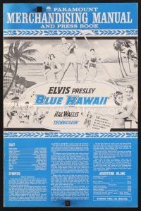 2h154 BLUE HAWAII pressbook '61 Elvis Presley plays a ukulele for sexy babes by the beach!