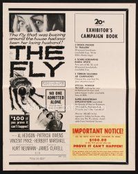 2h184 FLY pressbook + trade supplement '58 $100 if you can prove the movie can't really happen!