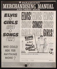 2h189 GIRLS GIRLS GIRLS pressbook '62 Elvis Presley, Stella Stevens & boat full of sexy girls!