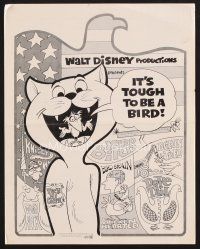 2h192 IT'S TOUGH TO BE A BIRD pressbook '70 rare Disney cartoon!