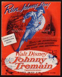 2h193 JOHNNY TREMAIN pressbook '57 Walt Disney, from the Esther Forbes novel, Hal Stalmaster!