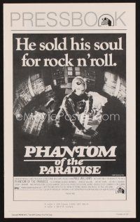 2h203 PHANTOM OF THE PARADISE pressbook '74 Brian De Palma, he sold his soul for rock n' roll!