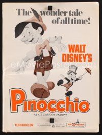 2h204 PINOCCHIO pressbook R71 Disney classic cartoon about a wooden boy who wants to be real!