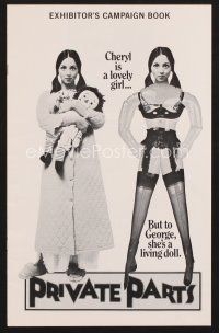 2h206 PRIVATE PARTS pressbook '72 Paul Bartel directed horror comedy, she's a living doll!