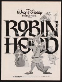 2h211 ROBIN HOOD pressbook R82 Walt Disney's cartoon version, great different art!
