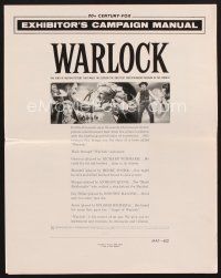 2h220 WARLOCK pressbook '59 cowboys Henry Fonda & Richard Widmark, cool revolver design!