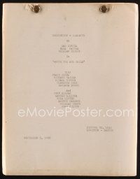 2h260 WHITE TIE & TAILS continuity & dialogue script Sep 3, 1946, screenplay by Bertram Millhauser!