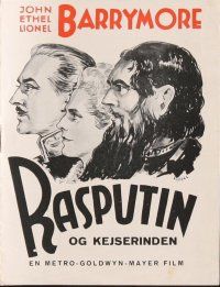 2h380 RASPUTIN & THE EMPRESS Danish program '33 John, Ethel & Lionel Barrymores, different!