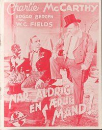 2h389 YOU CAN'T CHEAT AN HONEST MAN Danish program '39 W.C. Fields & Charlie McCarthy, different!