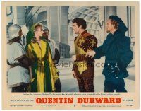 2j028 ADVENTURES OF QUENTIN DURWARD LC #8 '55 Robert Taylor has no time to romance Kay Kendall!