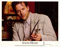 2j042 ANGEL HEART LC #1 '87 best close up of Mickey Rourke with dagger, directed by Alan Parker!