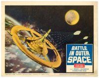 2j072 BATTLE IN OUTER SPACE LC #3 '60 Uchu Daisenso, Toho, cool image of alien spaceships!