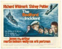 2j078 BEDFORD INCIDENT TC '65 Richard Widmark, Sidney Poitier, cool cast, ship & submarine art!