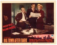 2j103 BIG TOWN AFTER DARK LC #4 '48 Philip Reed & Hillary Brooke read newspaper in guy's office!