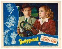 2j130 BODYGUARD LC #3 '48 close up of tough Lawrence Tierney looking at Priscilla Lane driving car!