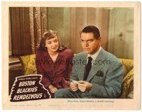 2j139 BOSTON BLACKIE'S RENDEZVOUS LC '45 Nina Foch shows Chester Morris a note from the killer!