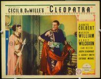 2j185 CLEOPATRA LC '34 great close up of Claudette Colbert with Warren William as Julius Caesar!