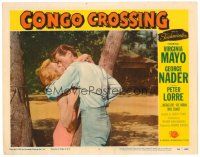 2j190 CONGO CROSSING LC #3 '56 romantic close up of George Nader kissing sexy Virginia Mayo!