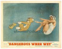 2j214 DANGEROUS WHEN WET LC #5 '53 best image of Esther Williams swimming with Tom & Jerry!!