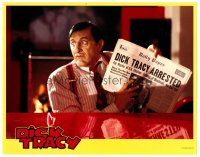 2j235 DICK TRACY LC '90 Al Pacino as Big Boy Caprice is surprised by the newspaper headline!