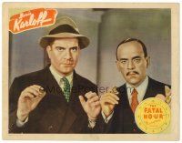 2j275 FATAL HOUR LC '40 directed by William Nigh, c/u of Grant Withers & Boris Karloff as Mr. Wong!