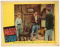 2j283 FLAMING STAR LC #4 '60 Barbara Eden! watches cowboy Elvis Presley hold man at gunpoint!