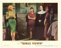 2j325 GIRLS TOWN LC #8 '59 nun Maggie Hayes & Gloria Talbott stare at trampy Mamie Van Doren!