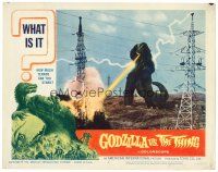 2j329 GODZILLA VS. THE THING LC #2 '64 cool image of monster breathing fire at power lines!