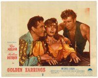 2j331 GOLDEN EARRINGS LC #7 '47 sexy gypsy Marlene Dietrich has Ray Milland under her spell!