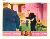 2j333 GOLDFINGER/DR. NO LC #5 '66 color image of Sean Connery as James Bond facing down Oddjob!