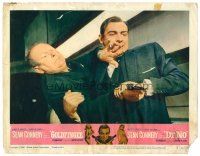 2j335 GOLDFINGER/DR. NO LC #6 '66 Sean Connery as James Bond wrestles gun from Gert Froebe!