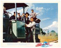 2j343 GREAT LOCOMOTIVE CHASE LC '56 Disney, Jeff Hunter directs soldiers on commandeered train!