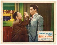 2j382 HOUSE OF STRANGERS LC #4 '49 c/u of Edward G. Robinson attempting to hit Paul Valentine!