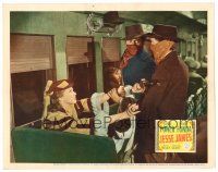 2j427 JESSE JAMES LC R46 outlaw Tyrone Power stops his buddy from grabbing Nancy Kelly on train!