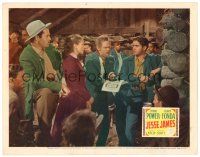 2j426 JESSE JAMES LC R46 Henry Hull shows Tyrone Power that he's wanted for murder!