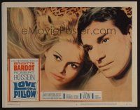 2j487 LOVE ON A PILLOW LC #6 '64 c/u of sexy Brigitte Bardot, the screen sizzles with Bardolatry!