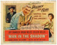2j499 MAN IN THE SHADOW TC '58 Jeff Chandler, Orson Welles & Colleen Miller in a lawless land!