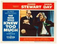 2j504 MAN WHO KNEW TOO MUCH LC #5 '56 Alfred Hitchcock, c/u of Jimmy Stewart punching guy!