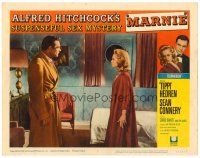 2j514 MARNIE LC #1 '64 Alfred Hitchcock, Sean Connery glares at Tippi Hedren in bedroom on boat!