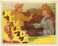 2j572 NEVADA LC '44 Robert Mitchum & Anne Jeffreys by horse, from Zane Grey's story!
