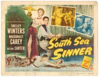 2j751 SOUTH SEA SINNER TC '49 sexiest Shelley Winters in skin-tight dress, Macdonald Carey!