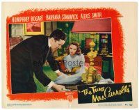 2j874 TWO MRS. CARROLLS LC #6 '47 Barbara Stanwyck looks at Patrick O'Moore leaning over table!