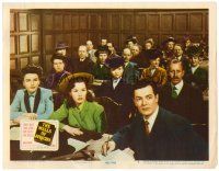 2j918 WALLS OF JERICHO LC #4 '48 Cornel Wilde with Anne Baxter in packed courtroom!